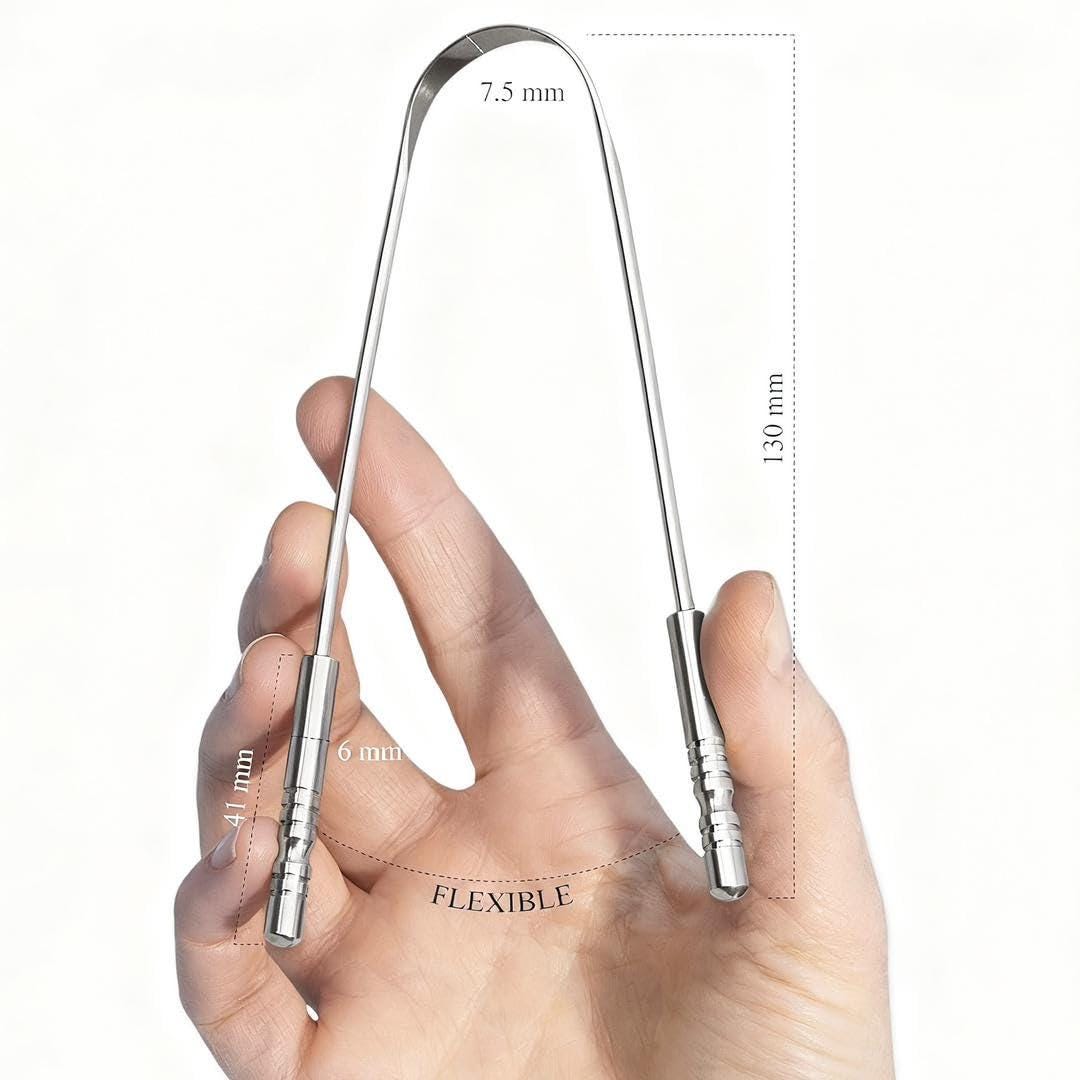 181 Degrees -Stainless Steel Tongue Scraper for Adults with Travel Case (2 Pack)