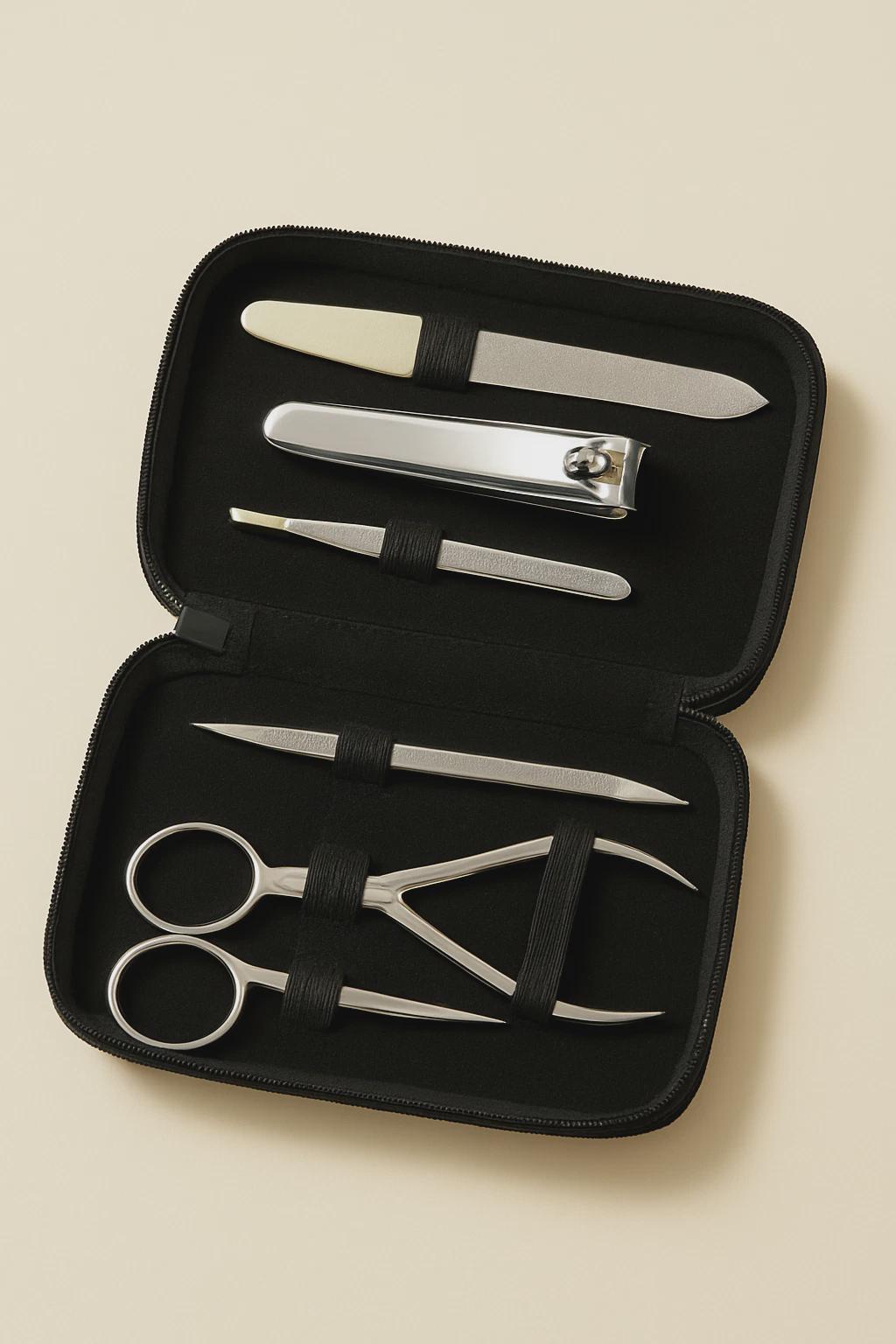 6-Piece Stainless Steel Manicure Pedicure Set  Travel Nail Care Kit